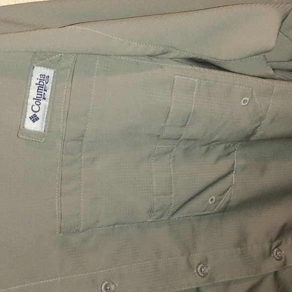 Columbia PFG Omni-Shade Vented Tan Fishin Long Sleeve Button up Shirt Outerwear - Picture 4 of 11